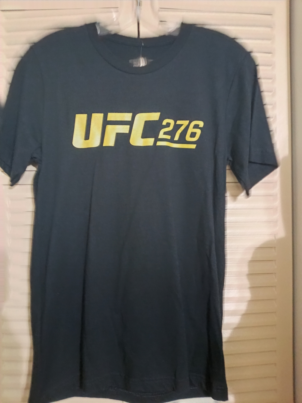 UFC Men's Short-Sleeve Logo Tee in Navy with Yellow Print